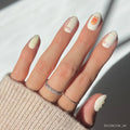 Glamnetic - Gingerbread Knit Press-On Nails | Short Oval| Halloween Fall
