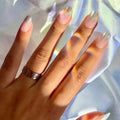 Glamnetic - Winter Storm Press-On Nails| Holographic French Tip| Neutral