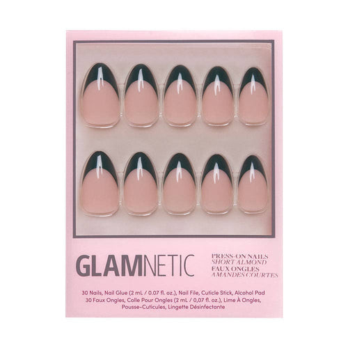 Glamnetic - Château Press-On Nails | Green French Tip | Short Almond