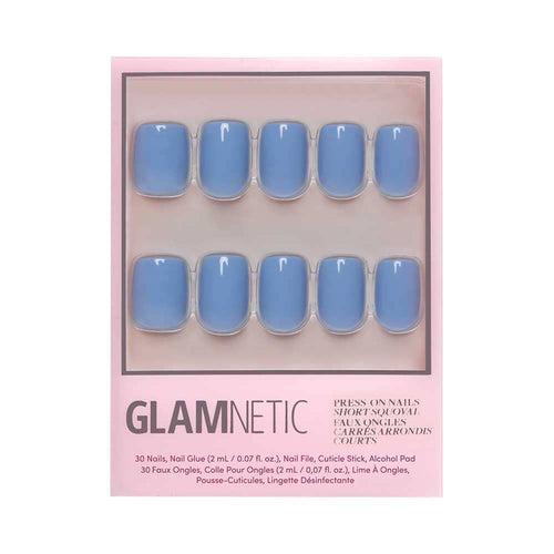 Glamnetic - Cashmere Blue Press-On Nails | Short Squoval | Holiday Nails