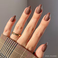 Glamnetic - Terra Press-On Nails | Dark Brown Short Almond Nails