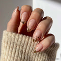 Glamnetic - 24K Press-On Nails|Gold Foil Accent| Short Almond Length