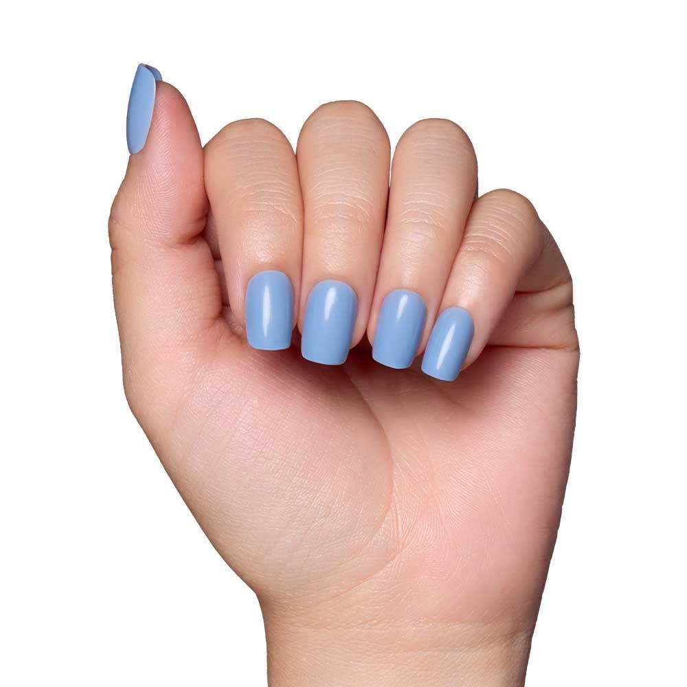 Cashmere Blue Press-On Nails | Short Squoval | Holiday Nails