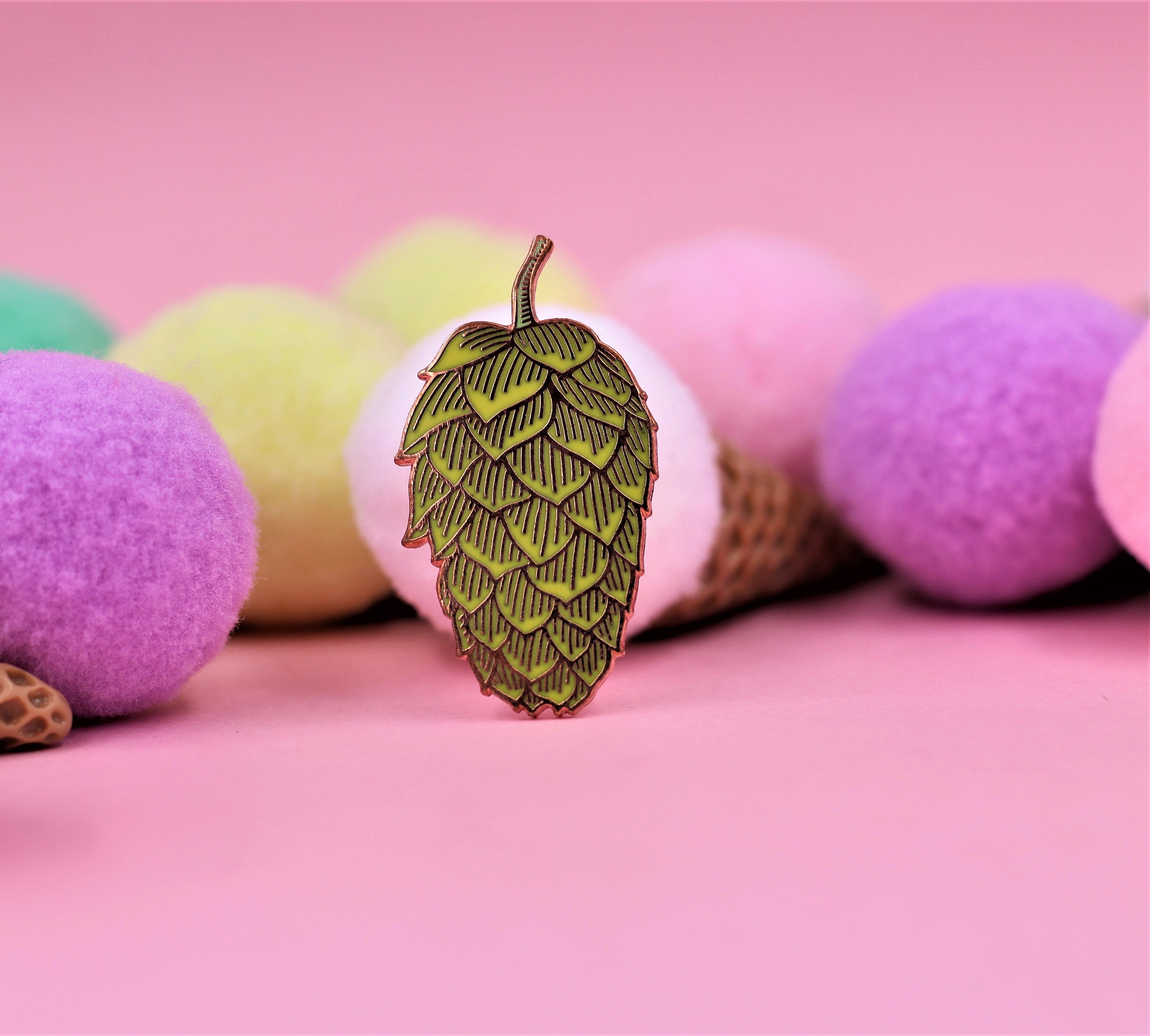 Hop Flower Enamel Pin - Premium Craft Brewery, Beer Lover Lapel Pin