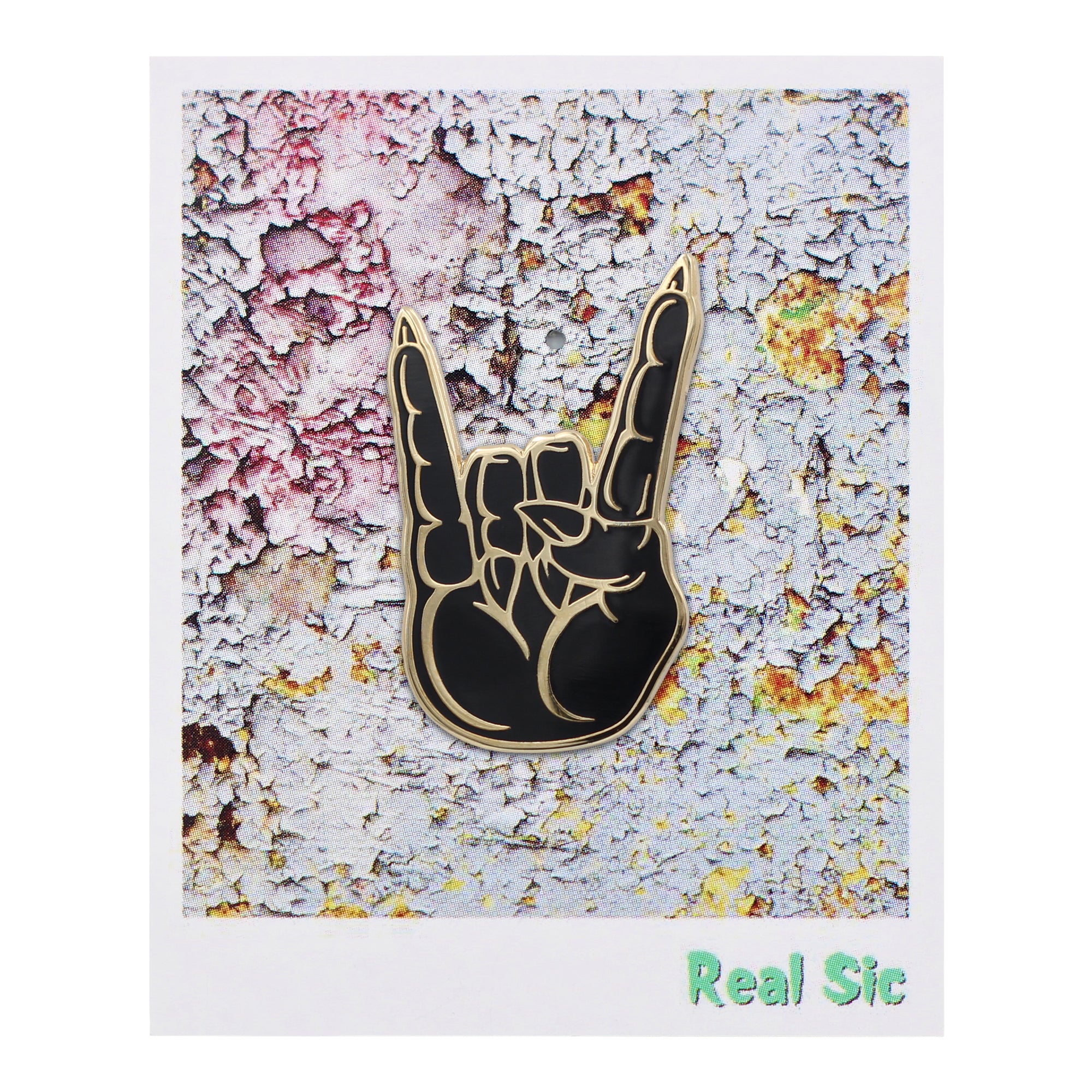Hail Satan Horns Pin - Rock / Heavy Metal Hand Symbol Enamel Pin