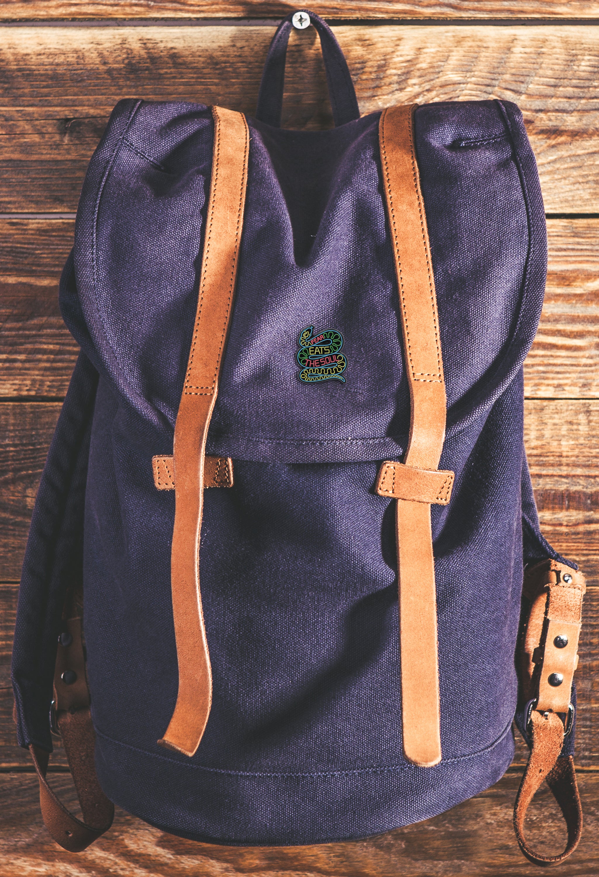 “Fear Eats the Soul” Motivational Snake Enamel Pin