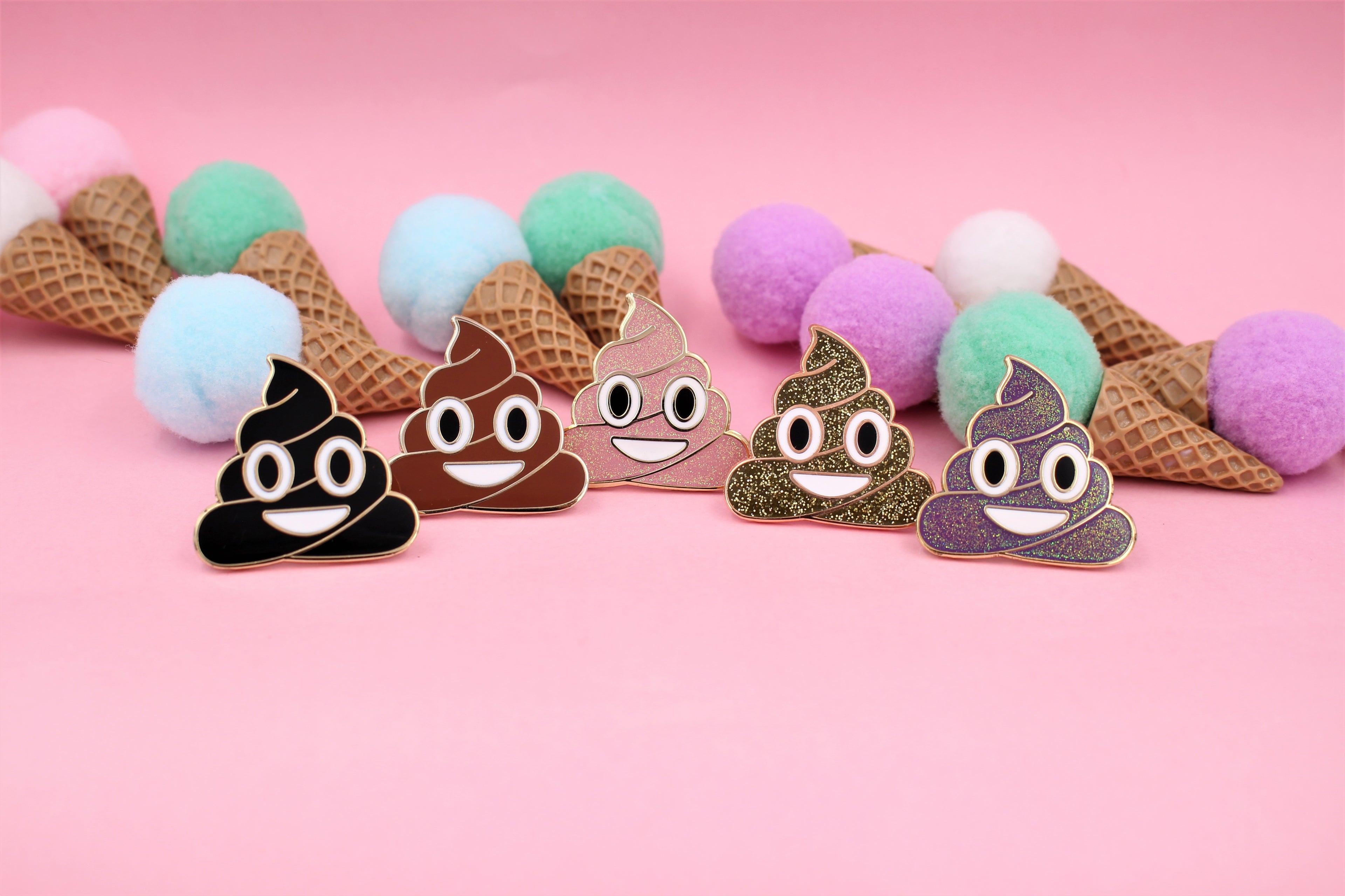 Poop Emoji Lapel Pin Series – Poop Enamel Pin Series