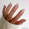Glamnetic - Mirror Mirror Press-On Nails| Chrome Silver French Tip