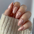 Glamnetic - First Kiss Press-On Nails | Short Almond Pink Chrome Finish