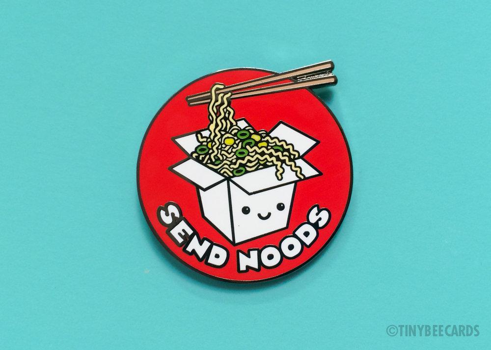 Funny Ramen Hard Enamel Pin "Send Noods"