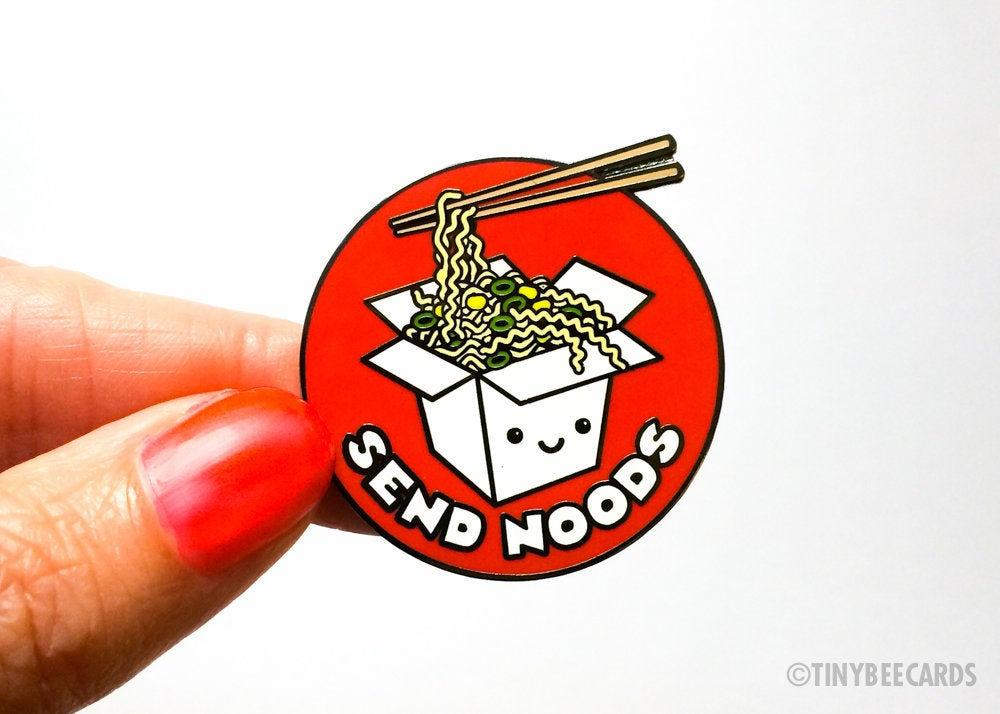 Funny Ramen Hard Enamel Pin "Send Noods"